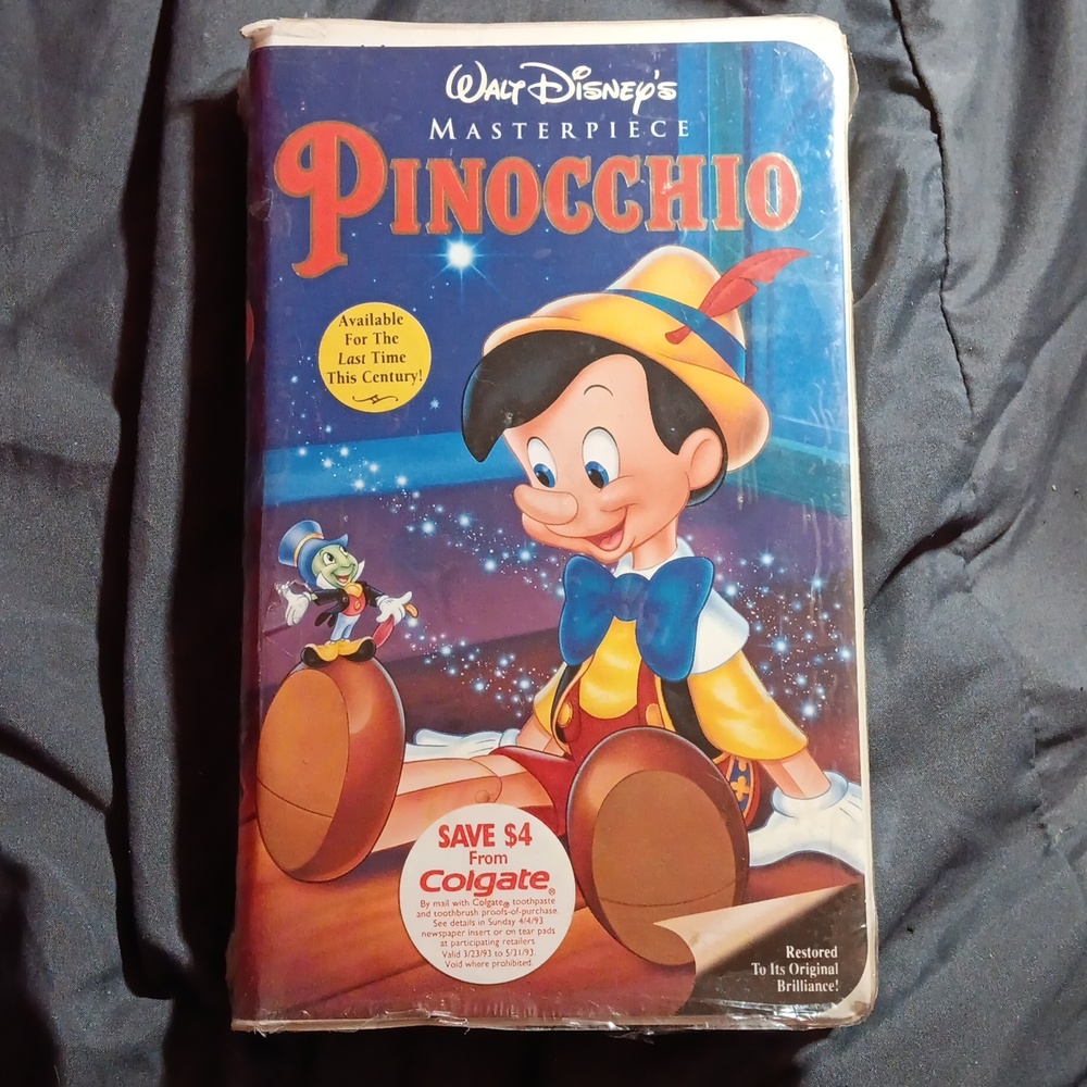 NIB Pinocchio on VHS 1993 Walt Disney Movie